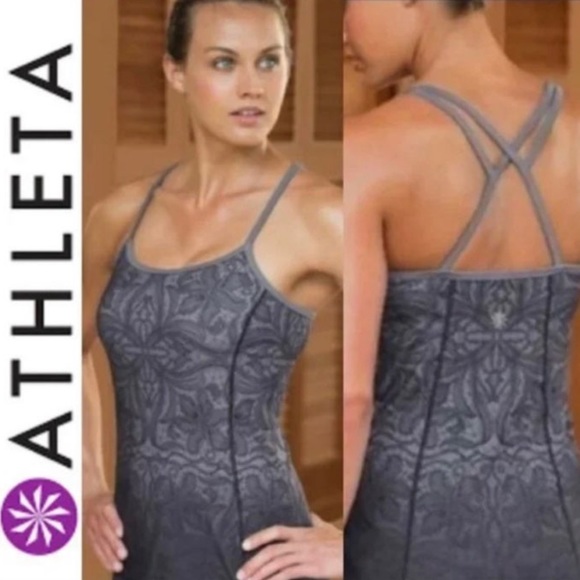 Athleta Harmonious Tank grey Ombré Floral - Picture 1 of 6